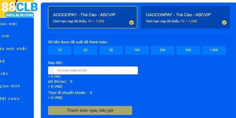 Quy trình dễ thao tác dành cho người chơi tại trang web